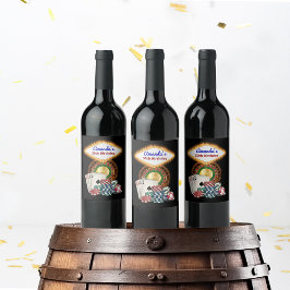 Etiqueta Para Botella De Vino Noche de Casino de Vegas Cumpleaños / Fiesta de De