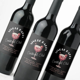 Etiqueta Para Botella De Vino Noche de Chicas de cócteles rosados para nanas ind