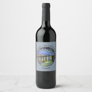 Etiqueta Para Botella De Vino Noche van Gogh Starry sobre artículos de Fiesta en