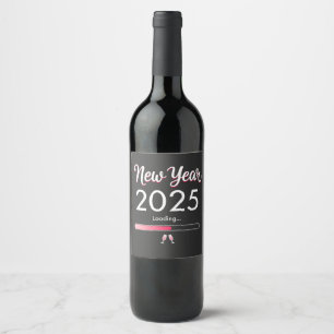 Etiqueta Para Botella De Vino Nochebuena de Año Nuevo 2025