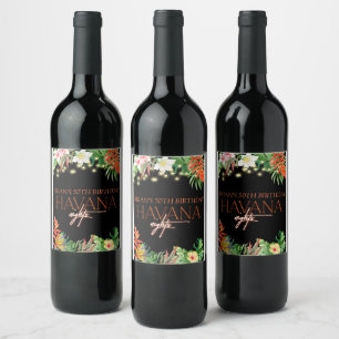 Etiqueta Para Botella De Vino Noches de La Habana, Fiesta de Noches de La Habana
