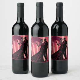 ETIQUETA PARA BOTELLA DE VINO NOIR ELEGANCE-RED #1