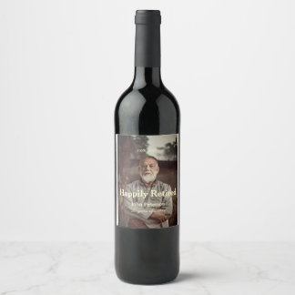 Etiqueta Para Botella De Vino nombre año años de servicio Feliz jubilación foto