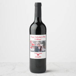 Etiqueta Para Botella De Vino Nombre de la foto de un Personalizado del Día de S