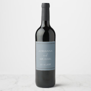Etiqueta Para Botella De Vino Nombre de la pareja y fecha