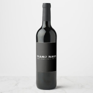 Etiqueta Para Botella De Vino Nombre de negocio de arte grunge blanco y negro