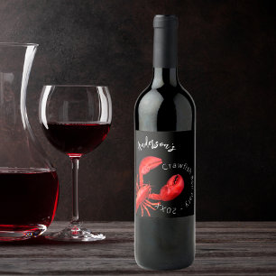 Etiqueta Para Botella De Vino Nombre del fiesta de la hierba de langosta negra