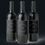 Etiqueta Para Botella De Vino Nombre del personalizar, boda blanco negro de fech<br><div class="desc">Nombre del personalizar,  fecha boda blanco negro  de la etiqueta de la botella de vino personalizado texto,  personalizarlo con su propio texto,  información</div>