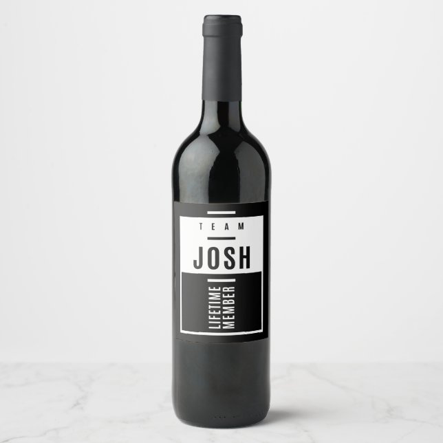Etiqueta Para Botella De Vino Nombre Josh (Anverso)