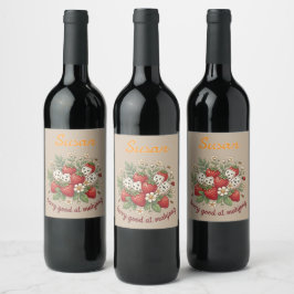 Etiqueta Para Botella De Vino Nombre personalizado Berry Good en Mahjong Retro