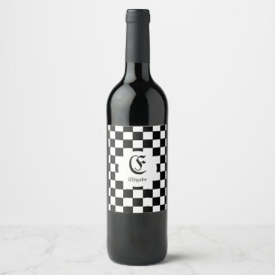 Etiqueta Para Botella De Vino Nombre personalizado del club de ajedrez inicial