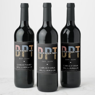 Etiqueta Para Botella De Vino Nombre personalizado DPT Médica de la terapia físi
