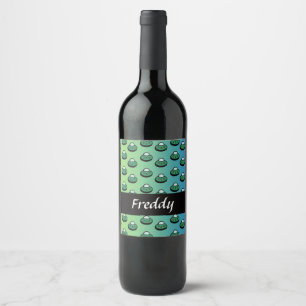 Etiqueta Para Botella De Vino Nombre personalizado ufo en degradado
