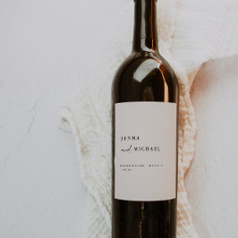 Etiqueta Para Botella De Vino Nombres personalizados de boda con elegante escrit