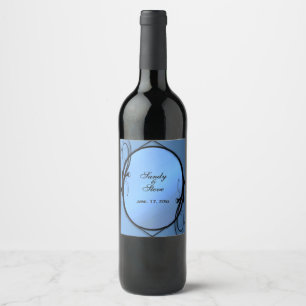 Etiqueta Para Botella De Vino Nombres y fecha de los espejos azules
