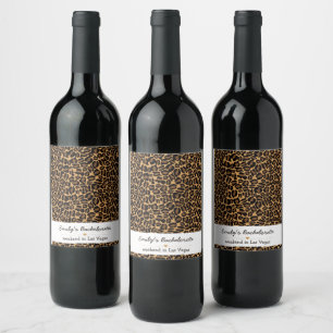 Etiqueta Para Botella De Vino Novia Despedida de Soltera Elegante Estampado de L