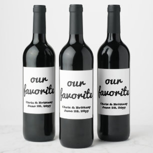 Etiqueta Para Botella De Vino Nuestro favorito como invitado de boda