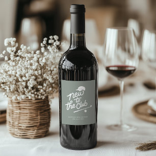 Etiqueta Para Botella De Vino Nuevo en el Club Golf Baby Shower