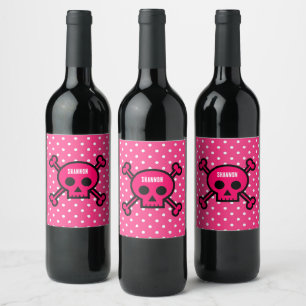 Etiqueta Para Botella De Vino ¡NUEVO! Etiqueta de vino - Huesos de cráneo (agreg