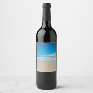 Etiqueta Para Botella De Vino Nuevo muelle en la costa norte de Cornualles. Ingl