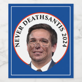 Etiqueta Para Botella De Vino Nunca Muerte Santis Cara de Cráneo