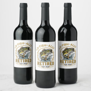 Etiqueta Para Botella De Vino O Fish Ally Retirado Desde 2026 Jubilación Pesquer