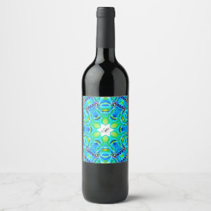 Etiqueta Para Botella De Vino Obra artística de Mandala artística de moda en col