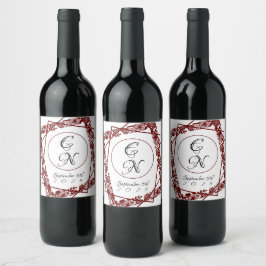 Etiqueta Para Botella De Vino Obra de obra elegante con botellas de vino de cima