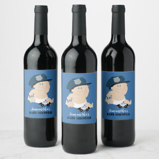 Etiqueta Para Botella De Vino Oficial de policía Personalizado de policía infant