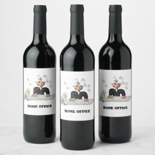 Etiqueta Para Botella De Vino Oficina en casa, Personalizado