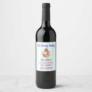 Etiqueta Para Botella De Vino Oh Baby Ice Crema Social