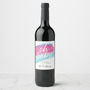 Etiqueta Para Botella De Vino Oh Baby Paint Swash Etiqueta de Bebida