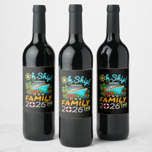 Etiqueta Para Botella De Vino Oh Barco Es un Viaje Familiar 2026 Familiares a Ju