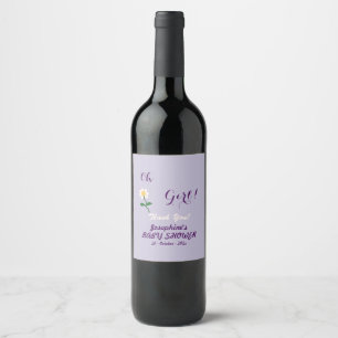 Etiqueta Para Botella De Vino ¡Oh Chica! Cute Daisy Baby Girl Shower