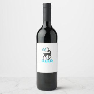 Etiqueta Para Botella De Vino Oh Deer Diseño Minimalista