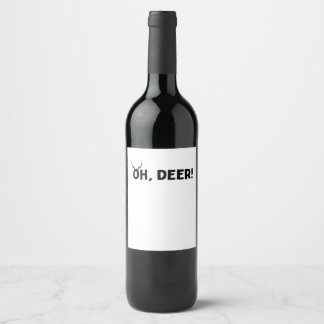 Etiqueta Para Botella De Vino Oh Deer Estética Simple 