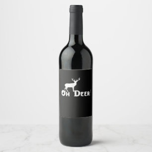 Etiqueta Para Botella De Vino Oh Deer Estilo Gráfico Limpio