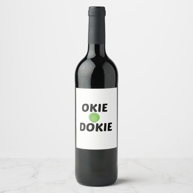 ETIQUETA PARA BOTELLA DE VINO OKIE DOKIE (Anverso)