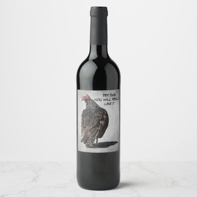 ETIQUETA PARA BOTELLA DE VINO OLD BUZZARD (Anverso)