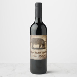 ETIQUETA PARA BOTELLA DE VINO OLD WARTHOG