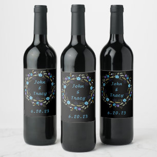 Etiqueta Para Botella De Vino Onyx Black Velvet Chalkboard Grunge Vintage