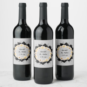 Etiqueta Para Botella De Vino Onyx Black Velvet Chalkboard Grunge Vintage