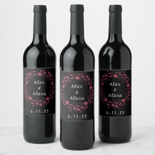 Etiqueta Para Botella De Vino Onyx Black Velvet   Chalkboard Grunge Vintage