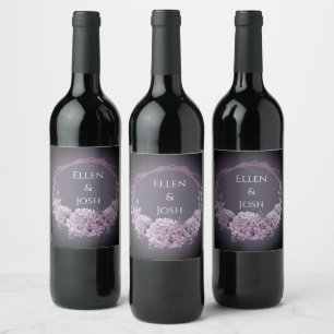 Etiqueta Para Botella De Vino Onyx Black Velvet Monograma Grunge de pizarra