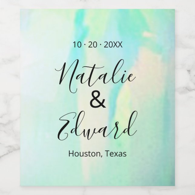 Etiqueta Para Botella De Vino Opal Elegant Moderno (Etiqueta única)