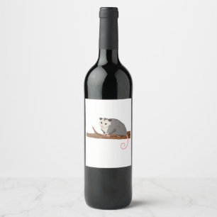 Etiqueta Para Botella De Vino Oposum en rama