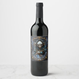 Etiqueta Para Botella De Vino Oráculo Celestial – Guardián Entre las Estrellas.