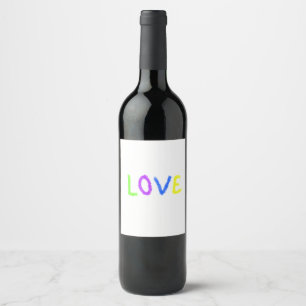 Etiqueta Para Botella De Vino Orgullo de amor arcoíris acuarela LGBTQ Junio mode