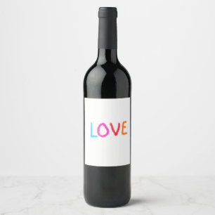 Etiqueta Para Botella De Vino Orgullo de amor arcoíris acuarela LGBTQ Junio mode