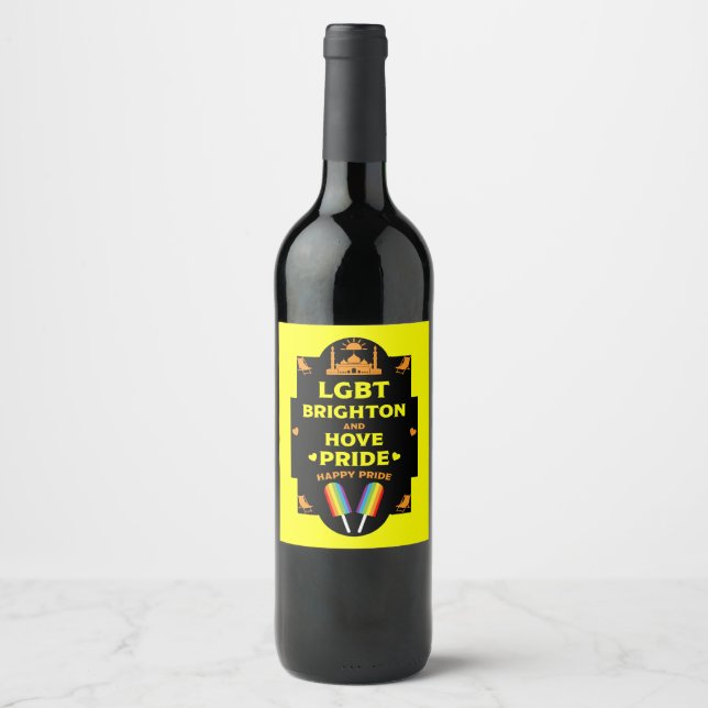 Etiqueta Para Botella De Vino Orgullo Gay Brighton (Anverso)